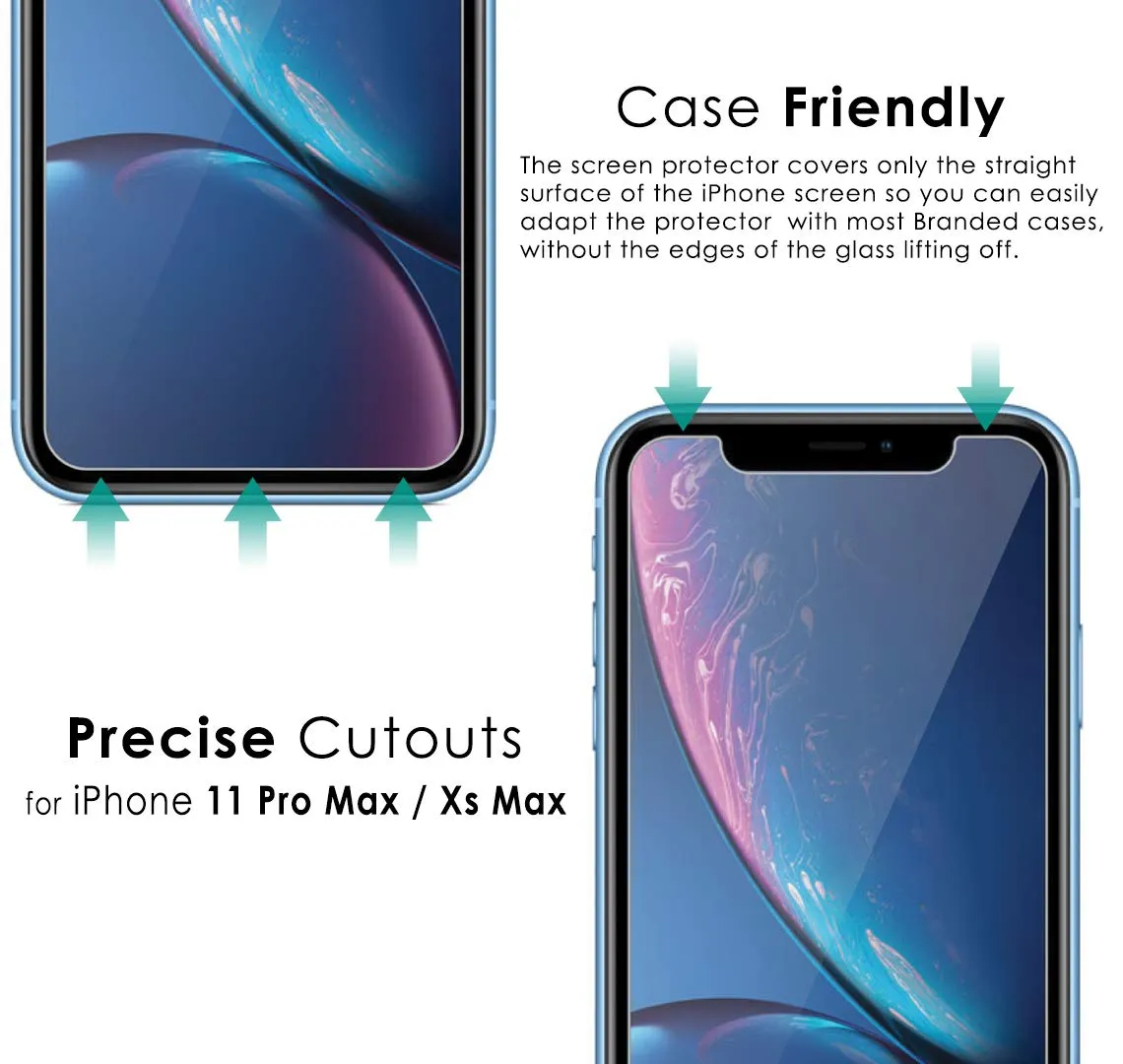 iPhone 11 Pro Max / XS Max Tempered Glass Screen Protector Guard | GLaS - 2 Pack