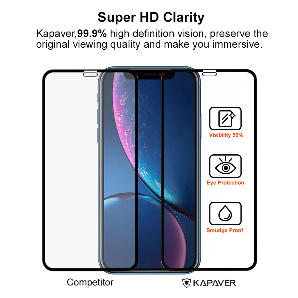 iPhone XR Tempered Glass Screen Protector Guard | EDGE TO EDGE - 1 Pack