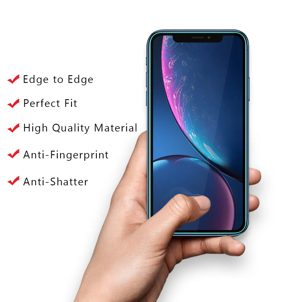 iPhone XR Tempered Glass Screen Protector Guard | EDGE TO EDGE - 1 Pack