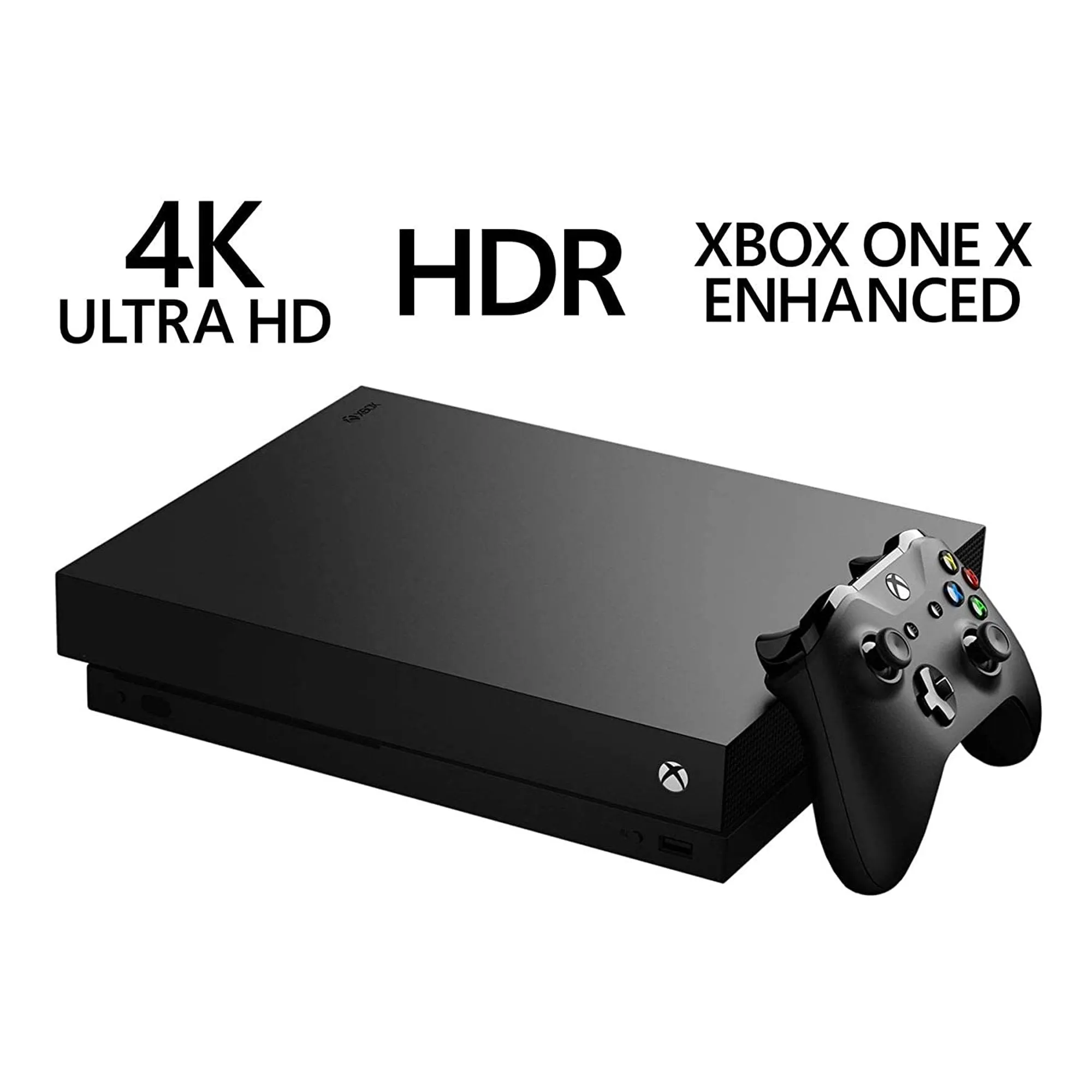 Microsoft Xbox One X 1TB Gaming Console Black with 2 Controller Included BOLT AXTION Bundle Used