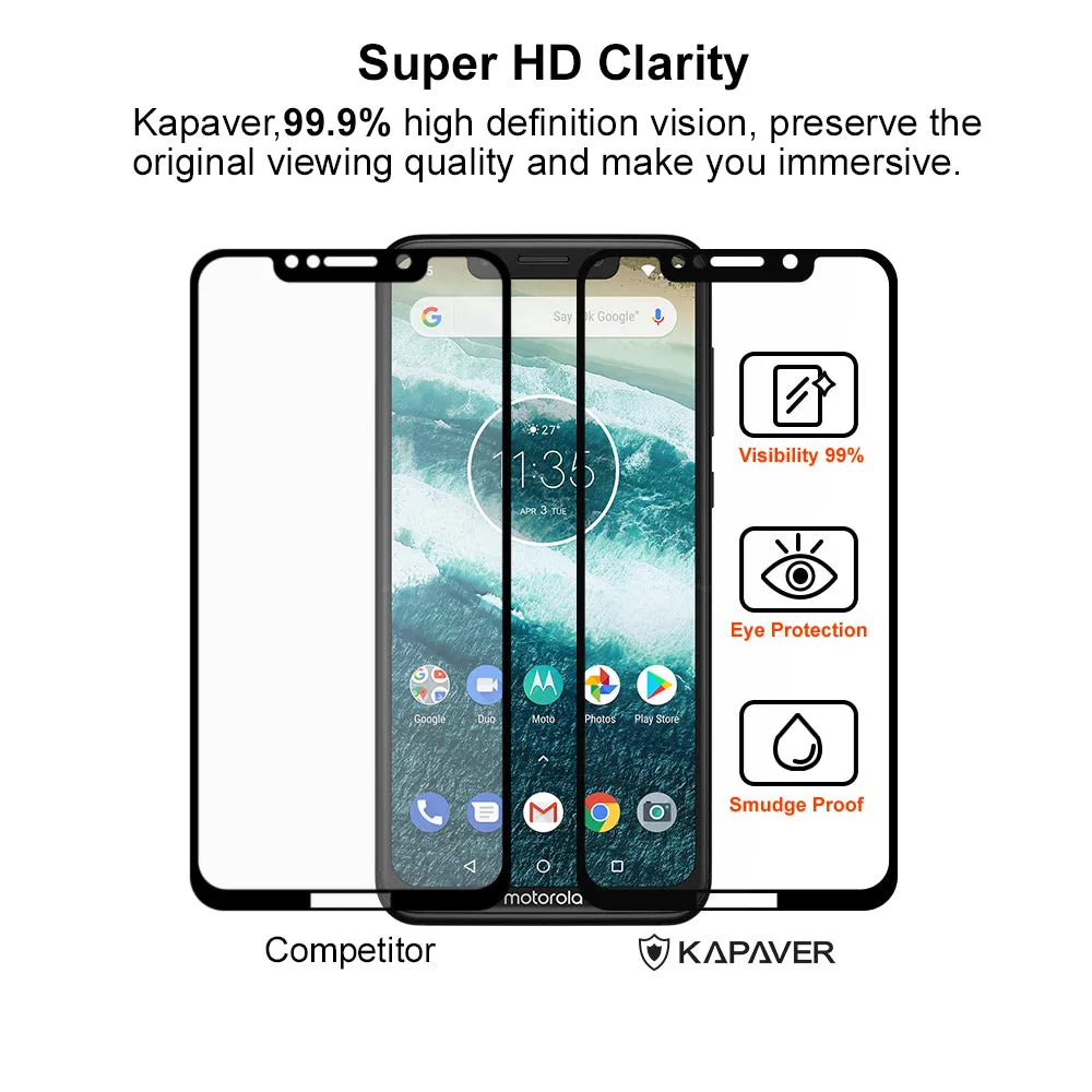 Moto OnePower P30 Note Tempered Glass Screen Protector Guard | EDGE TO EDGE - 1 Pack