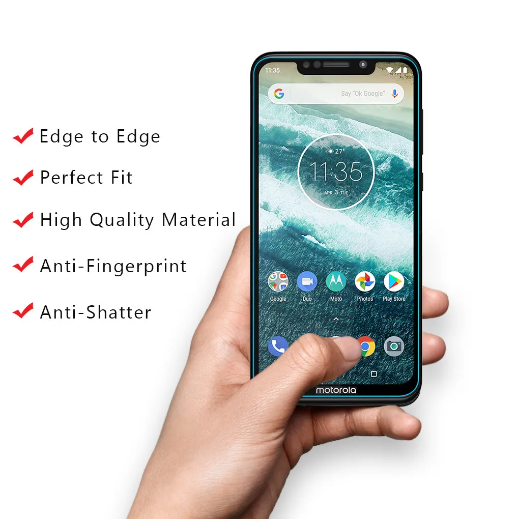 Moto OnePower P30 Note Tempered Glass Screen Protector Guard | EDGE TO EDGE - 1 Pack