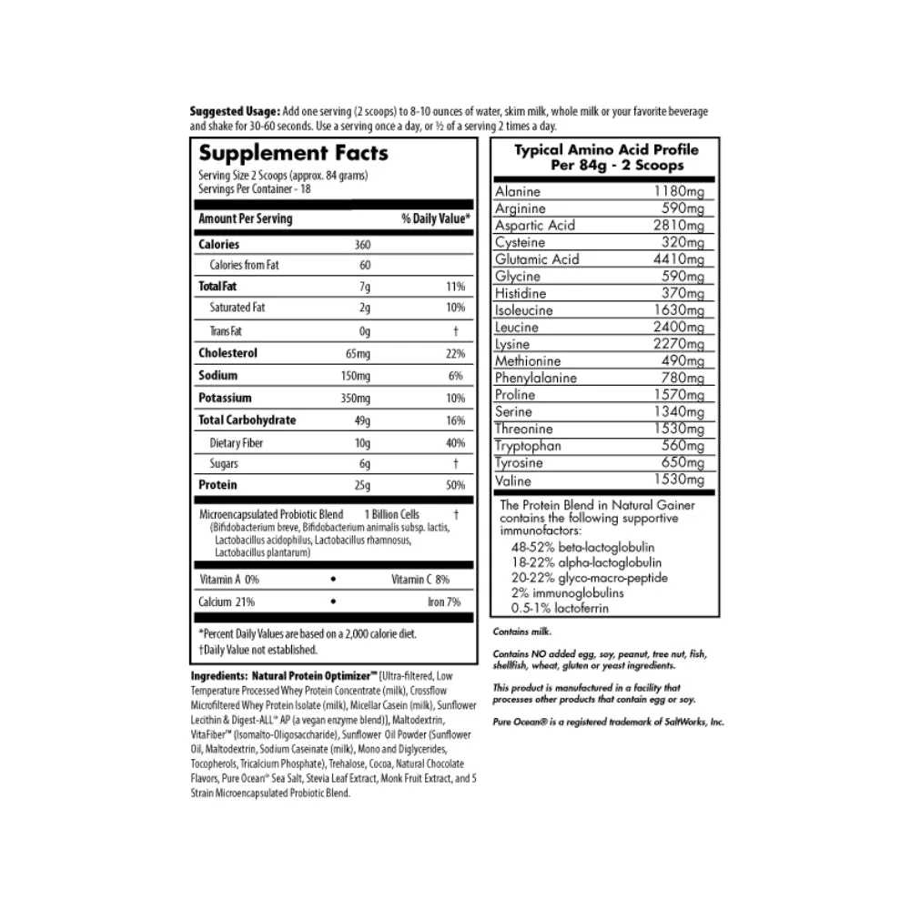 MRM Gainer Protein Powder with Probiotics and BCAA's, 53.3 oz Chocolate