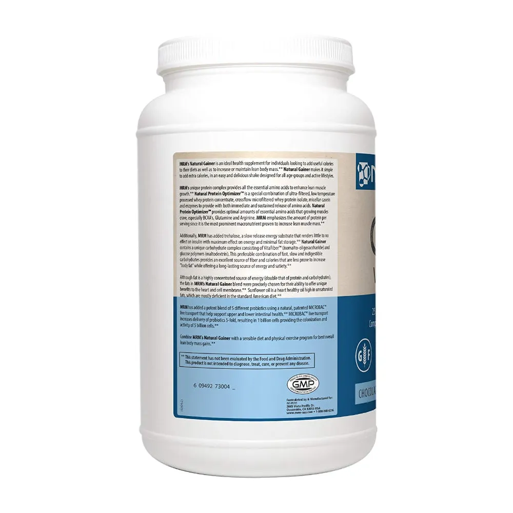 MRM Gainer Protein Powder with Probiotics and BCAA's, 53.3 oz Chocolate