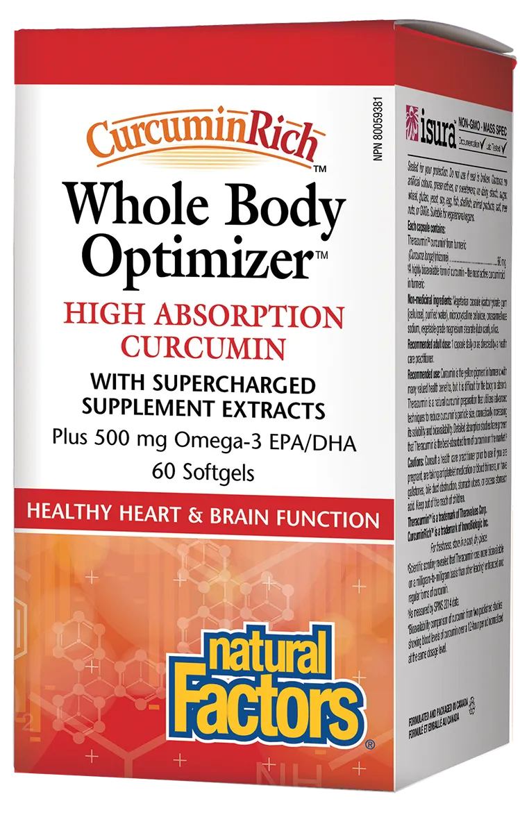 Natural Factors CurcuminRich Whole Body Optimizer 60 Softgels