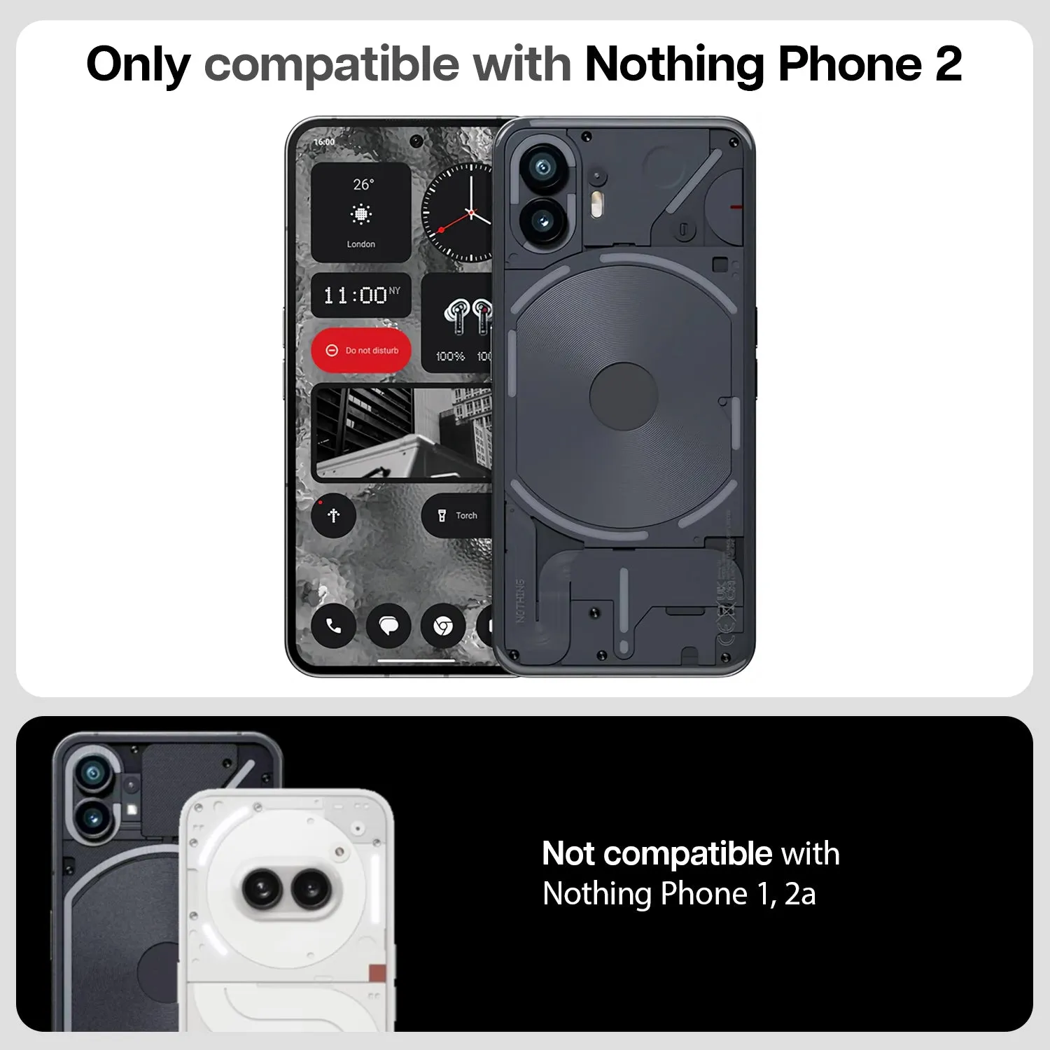 Nothing Phone 2 Tempered Glass Screen Protector Guard | Glass HD - 1 Pack (With Easy Applicator)