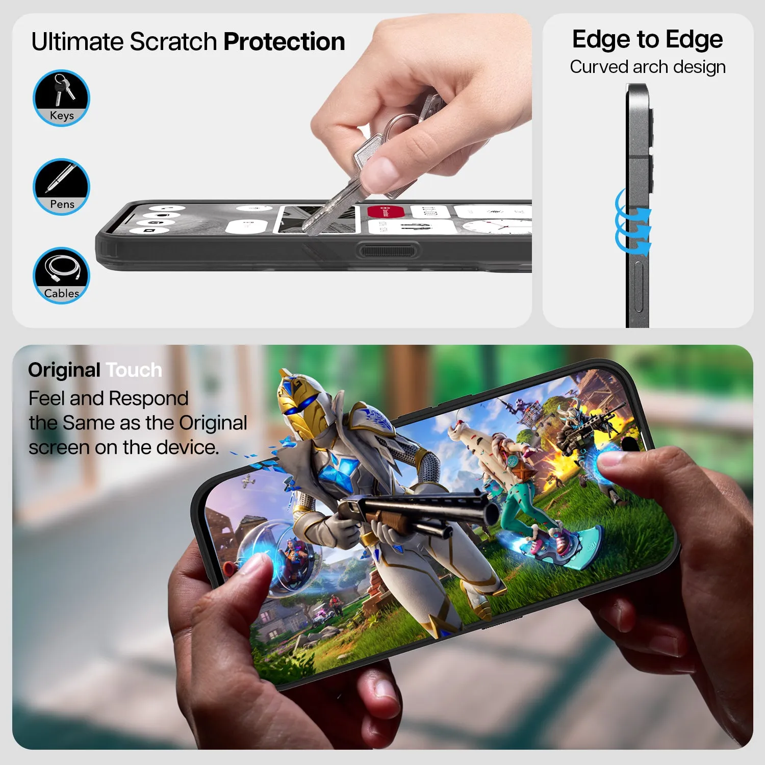Nothing Phone 2 Tempered Glass Screen Protector Guard | Glass HD - 1 Pack (With Easy Applicator)