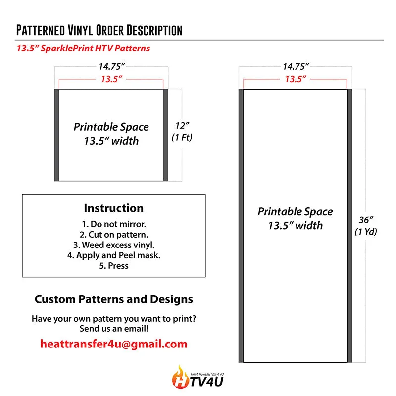 Ombre Sparkleprint Patterned HTV (13.5" x 12")