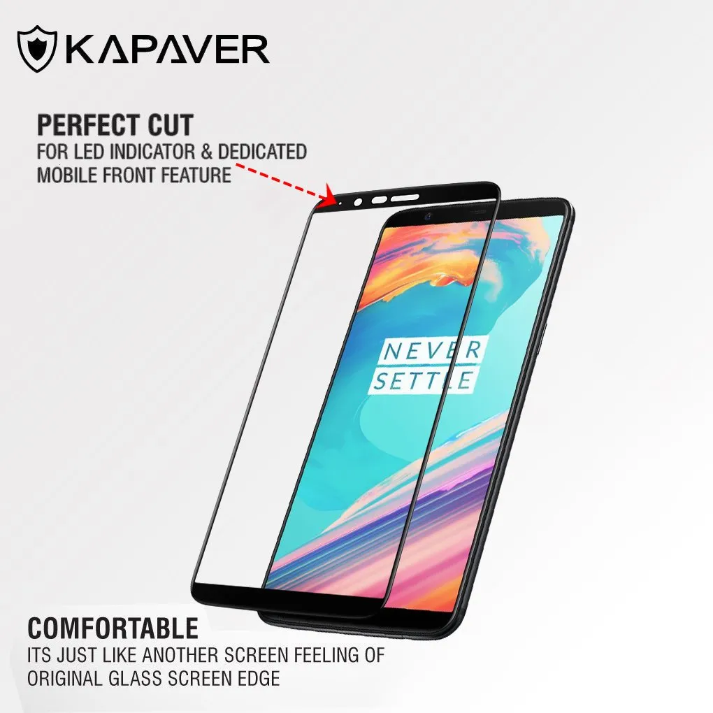 OnePlus 5T Tempered Glass Screen Protector Guard | EDGE TO EDGE - 1 Pack