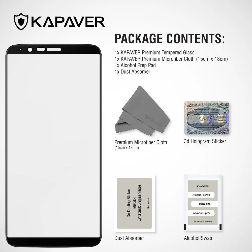 OnePlus 5T Tempered Glass Screen Protector Guard | EDGE TO EDGE - 1 Pack