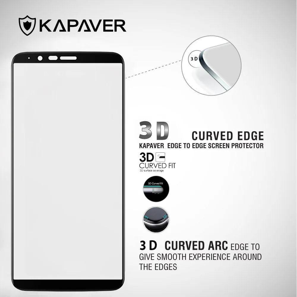 OnePlus 5T Tempered Glass Screen Protector Guard | EDGE TO EDGE - 1 Pack