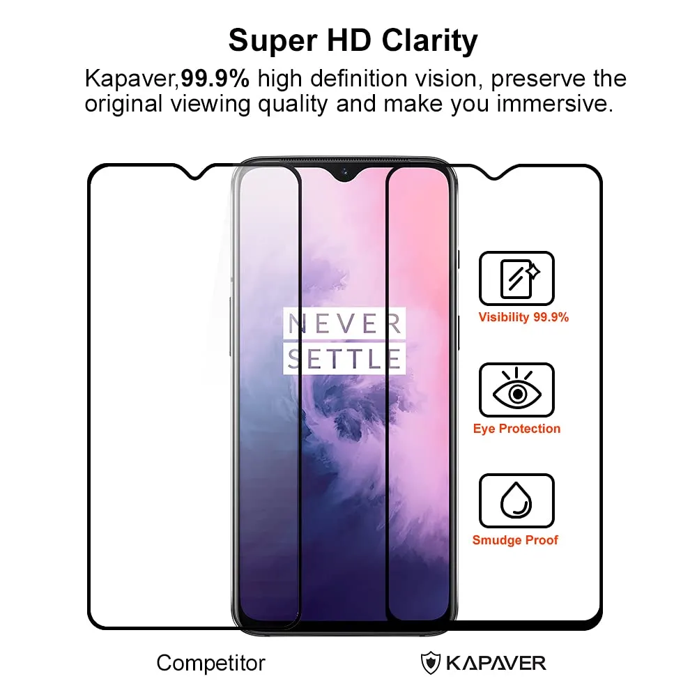 OnePlus 7 Tempered Glass Screen Protector Guard | EDGE TO EDGE - 1 Pack