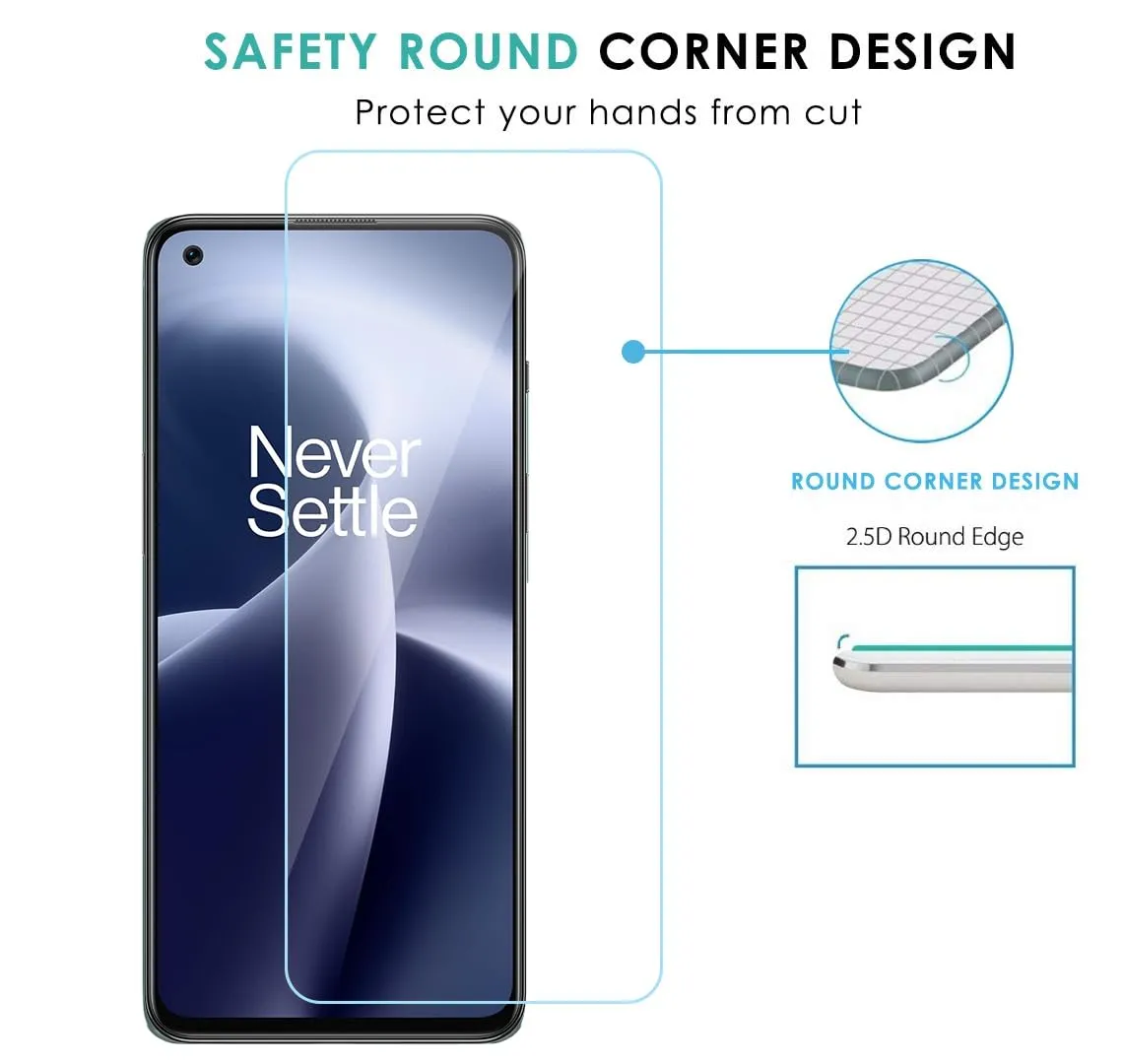 OnePlus Nord 2T Tempered Glass Screen Guard Edge-to-Edge - 2 PACK
