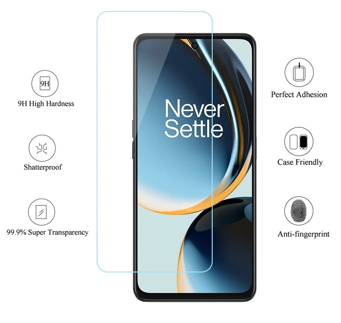 OnePlus Nord CE 3 Lite / Realme C55 / Realme Narzo N55 Tempered and Screen Protector Guard  GLaS HD - 2 Pack
