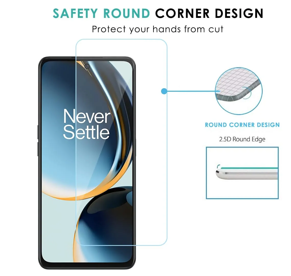 OnePlus Nord CE 3 Lite / Realme C55 / Realme Narzo N55 Tempered and Screen Protector Guard  GLaS HD - 2 Pack
