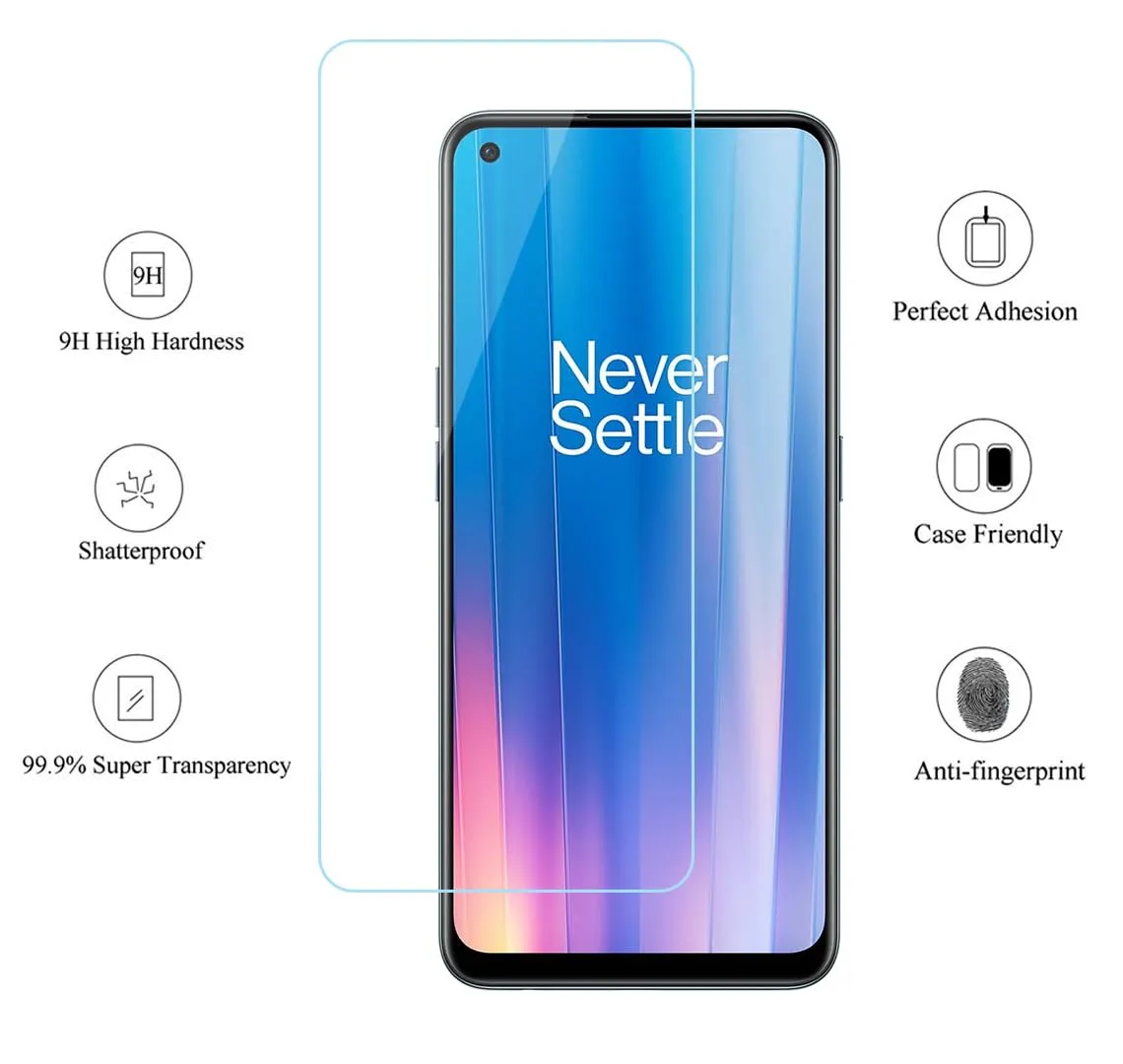 OnePlus Nord CE 5G / OnePlus Nord 2 5G / OnePlus Nord 2T 5G Tempered and Screen Protector Guard  GLaS HD - 2 Pack