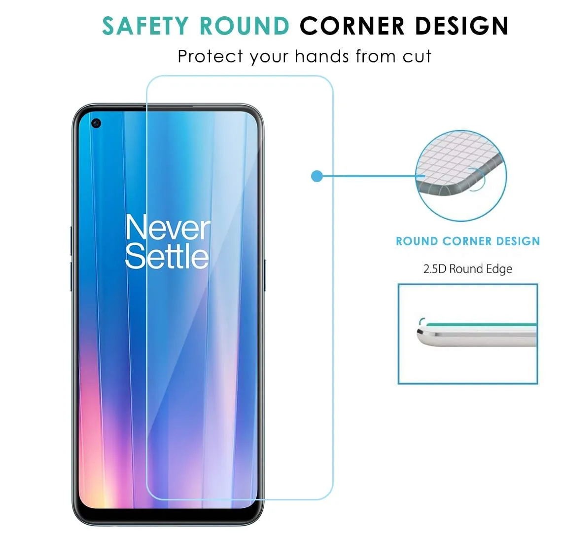 OnePlus Nord CE 5G / OnePlus Nord 2 5G / OnePlus Nord 2T 5G Tempered and Screen Protector Guard  GLaS HD - 2 Pack
