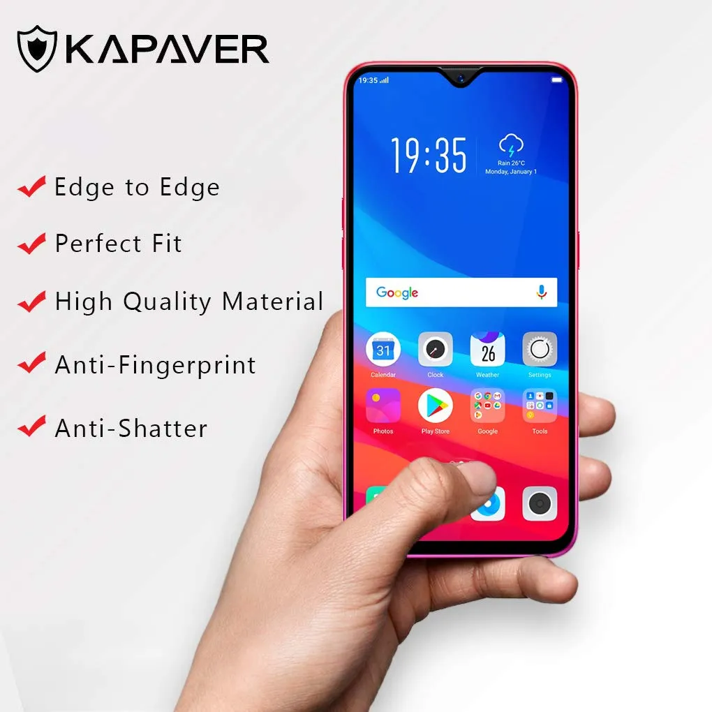 Oppo Realme 2 Pro Tempered Glass Screen Protector Guard | EDGE TO EDGE - 1 Pack