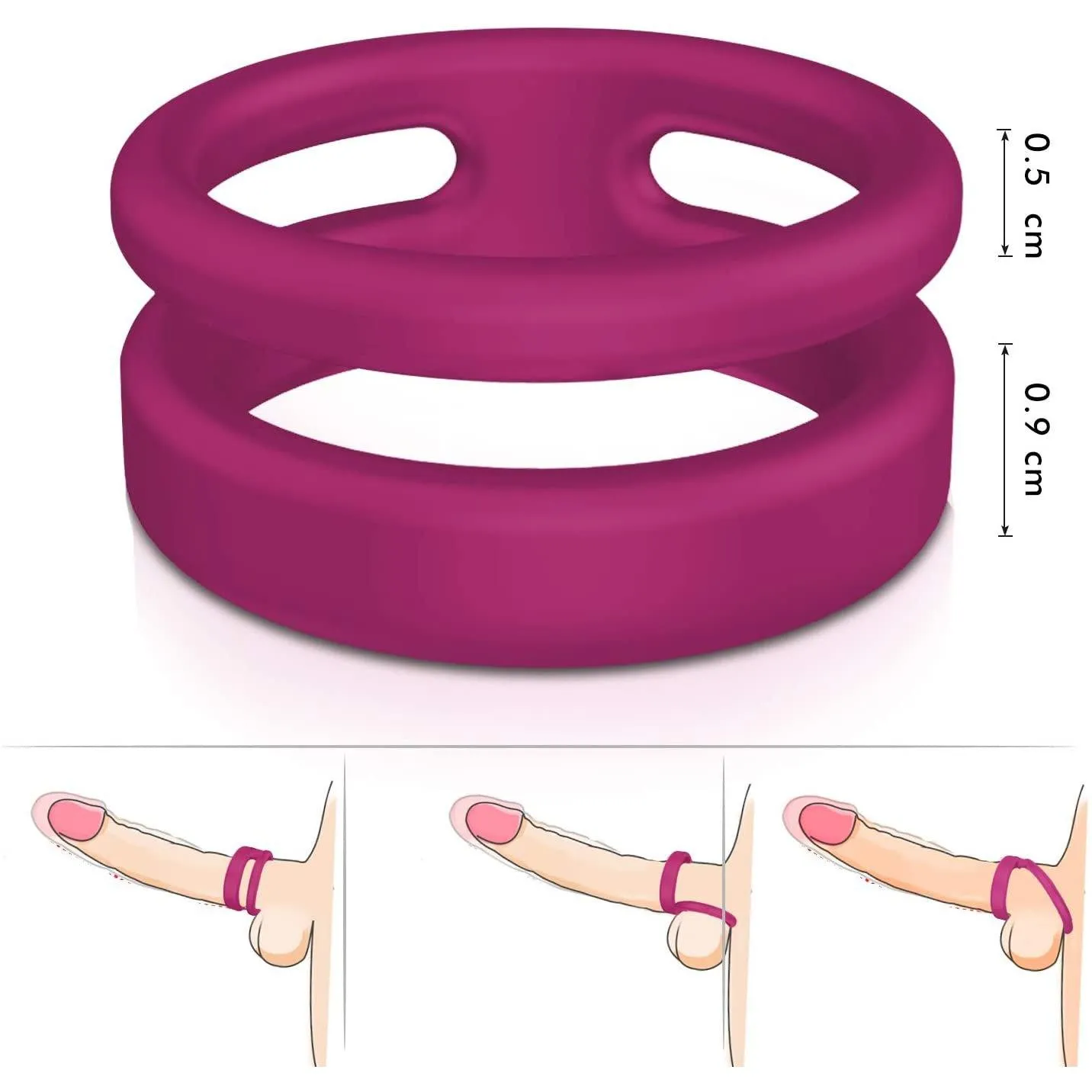 PHANXY Silicone Dual Penis Ring 118-4