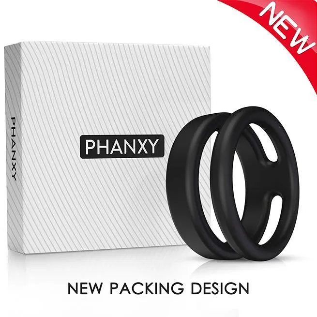 PHANXY Silicone Dual Penis Ring Adjustable Cock Ring 118-4