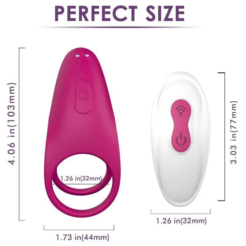PHANXY Adjustable Double Ring Vibrating Penis Ring - Enhanced Pleasure Cock Ring for Maximum Comfort and Stimulation