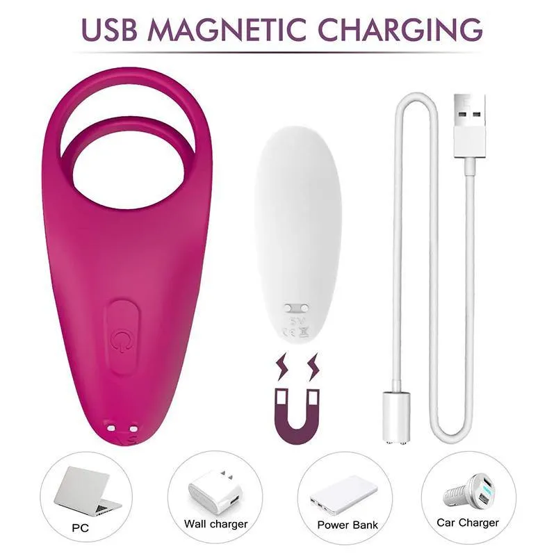 PHANXY Adjustable Double Ring Vibrating Penis Ring - Enhanced Pleasure Cock Ring for Maximum Comfort and Stimulation