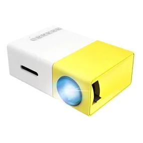 Portable Mini Home Theatre LED Projector; With remote controller YG300 400LM, supports HDMI, AV, SD, USB interfaces (Yellow)