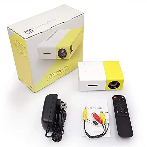 Portable Mini Home Theatre LED Projector; With remote controller YG300 400LM, supports HDMI, AV, SD, USB interfaces (Yellow)