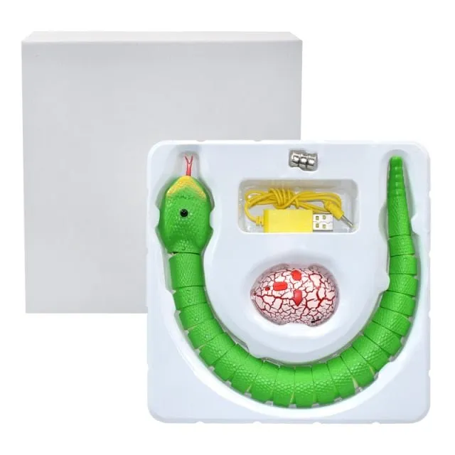 Remote Control Rechargeable Snake Toy - Simulation RC Snake with Egg Shaped Remote Controller