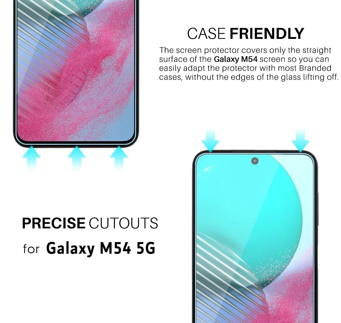 Samsung Galaxy M54 Tempered and Screen Protector Guard GLaS HD - 2 Pack