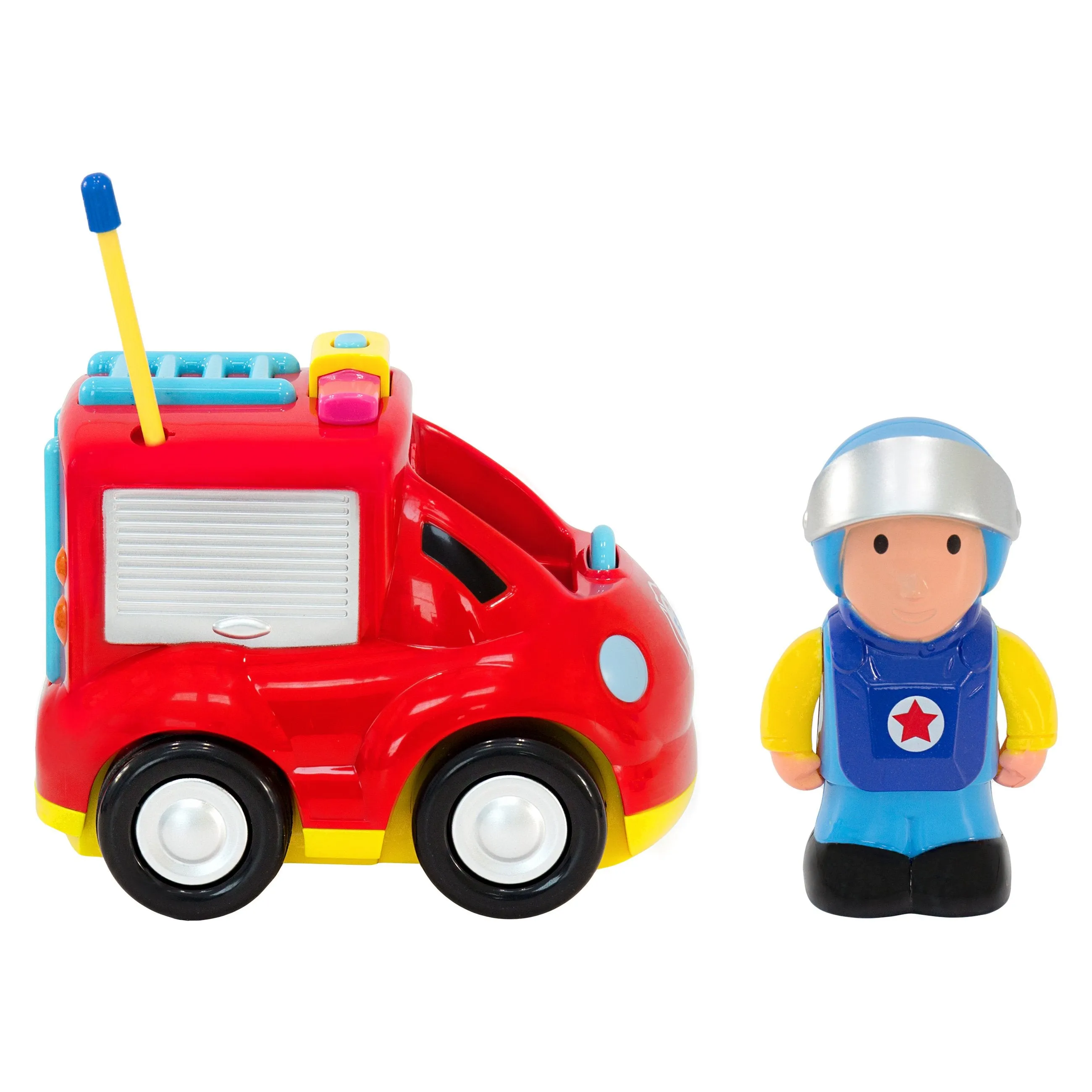 Set of 2 Kids RC Remote Control Racing Car Toys w/ Action Figures