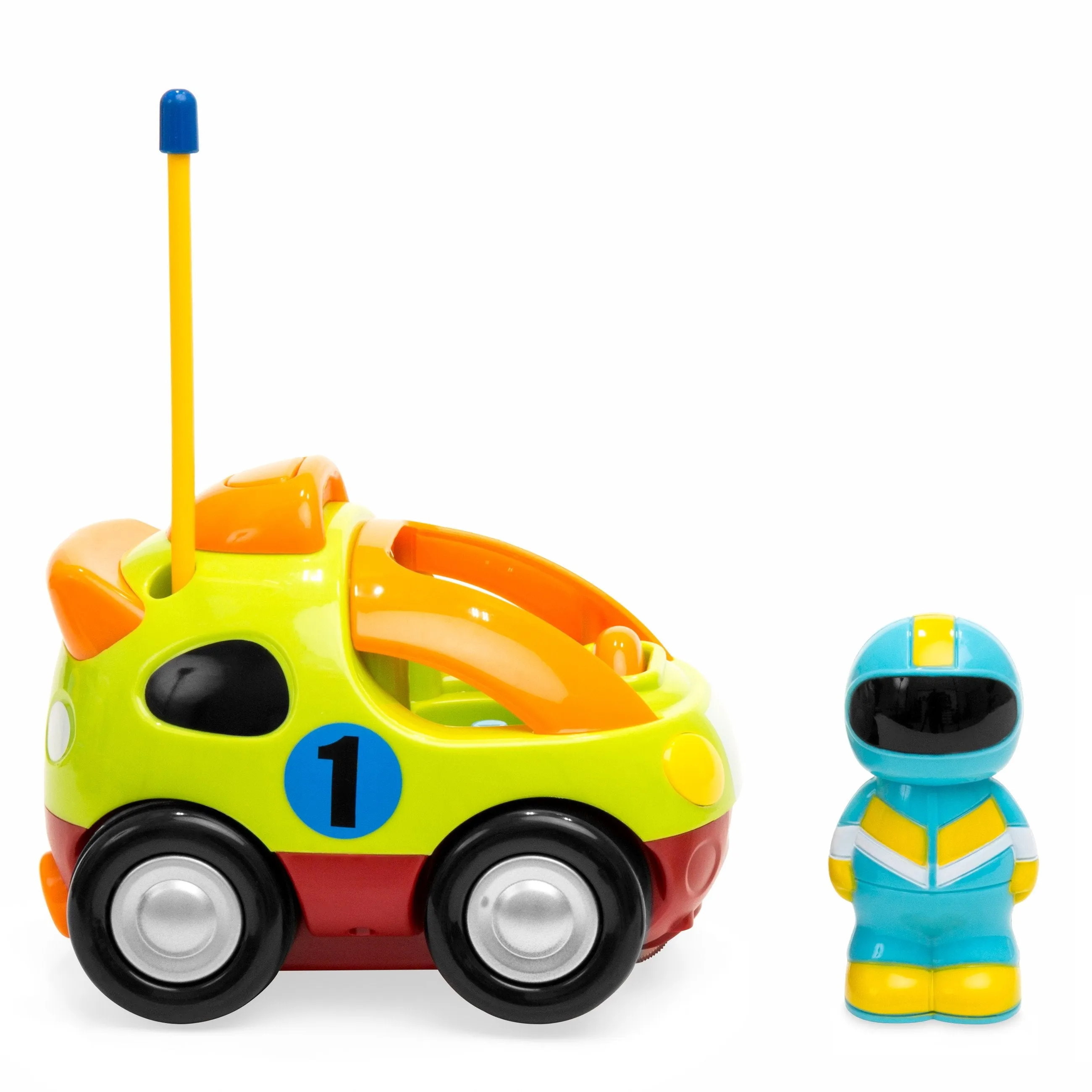 Set of 2 Kids RC Remote Control Racing Car Toys w/ Action Figures