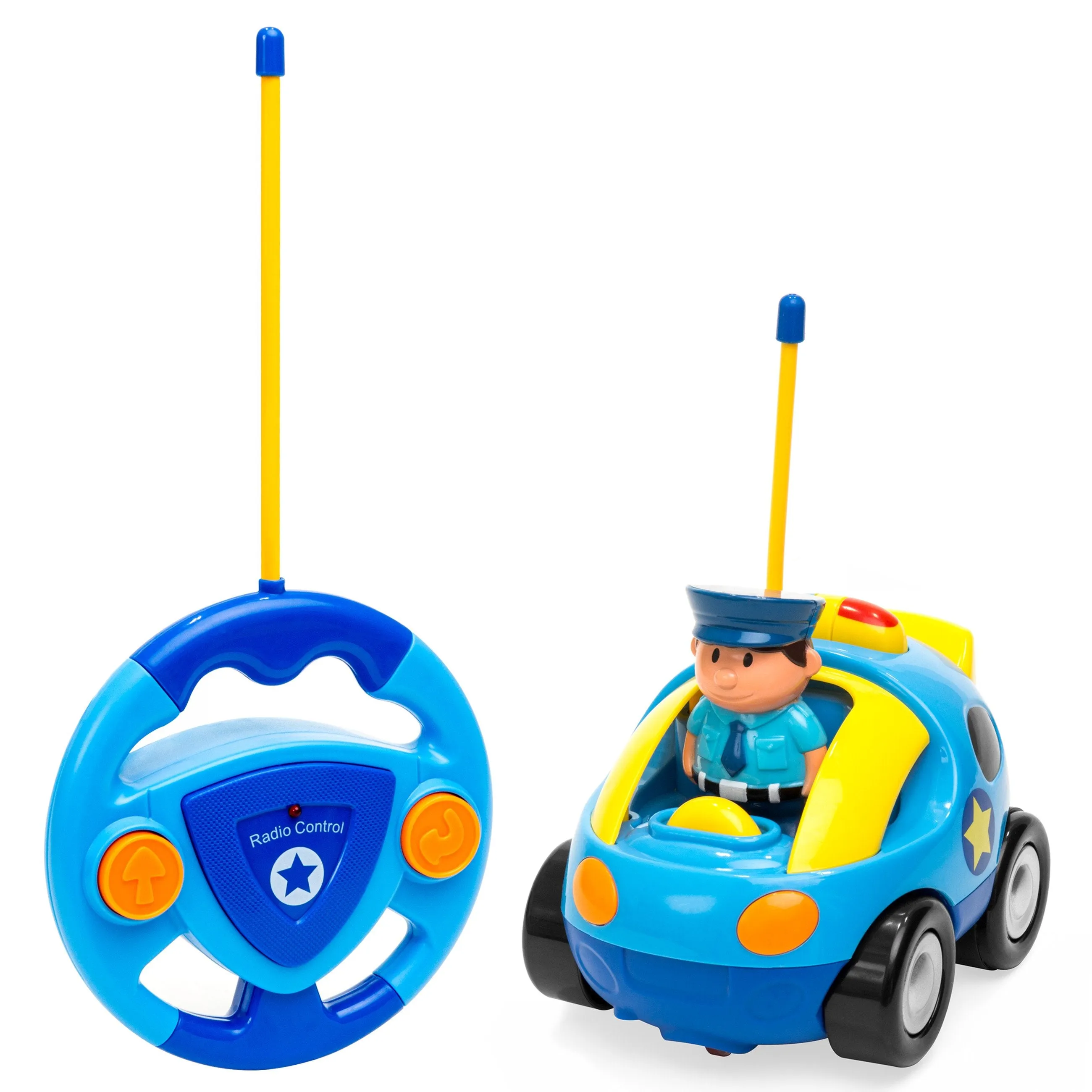 Set of 2 Kids RC Remote Control Racing Car Toys w/ Action Figures