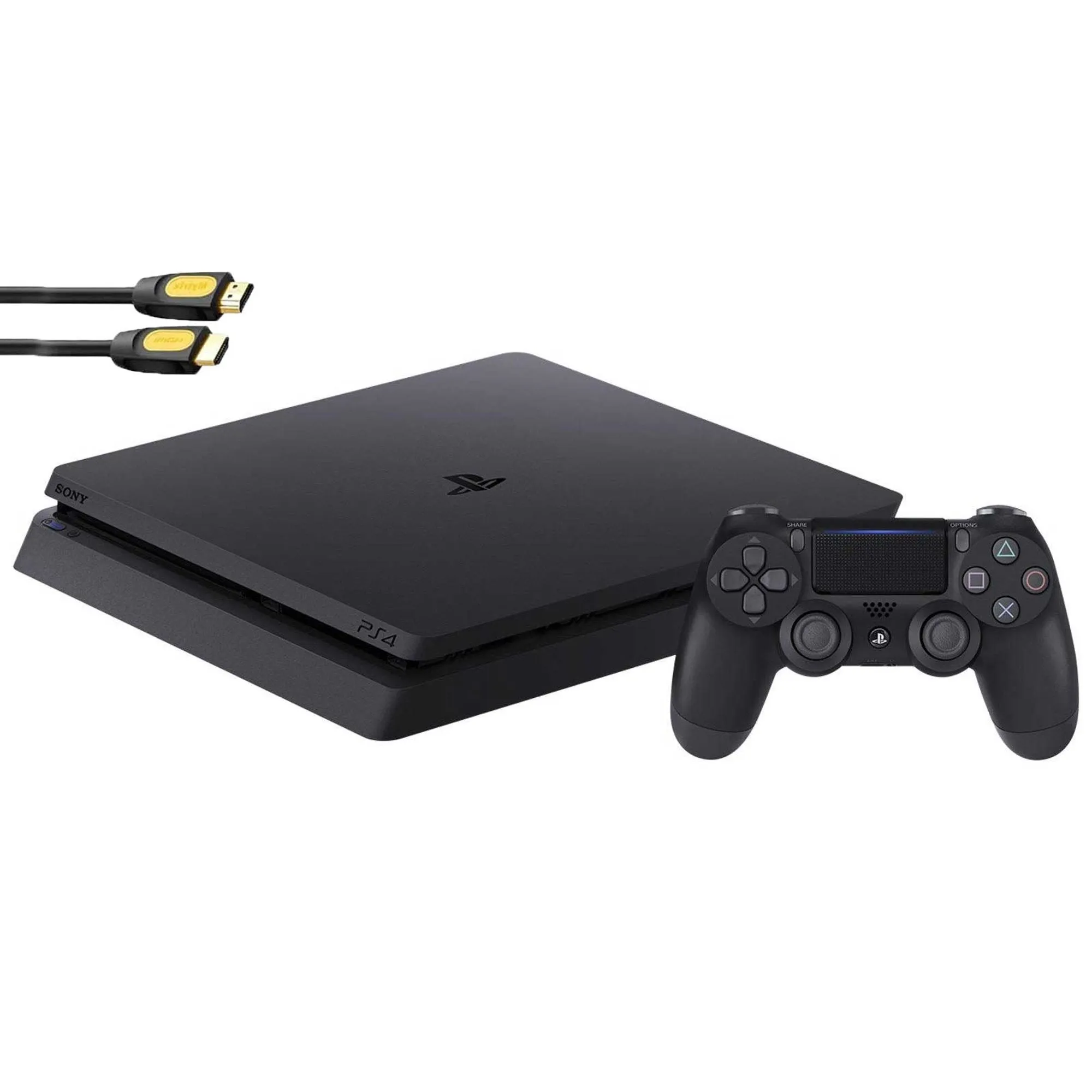 Sony 2215B PlayStation 4 Slim 1TB Gaming Console Black 2 Controller Included BOLT AXTION Bundle Lke New