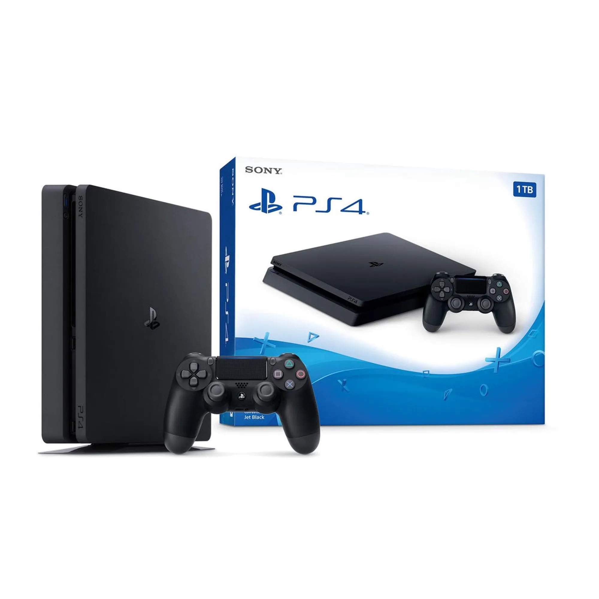 Sony 2215B PlayStation 4 Slim 1TB Gaming Console Black with BOLT AXTION Bundle Like New