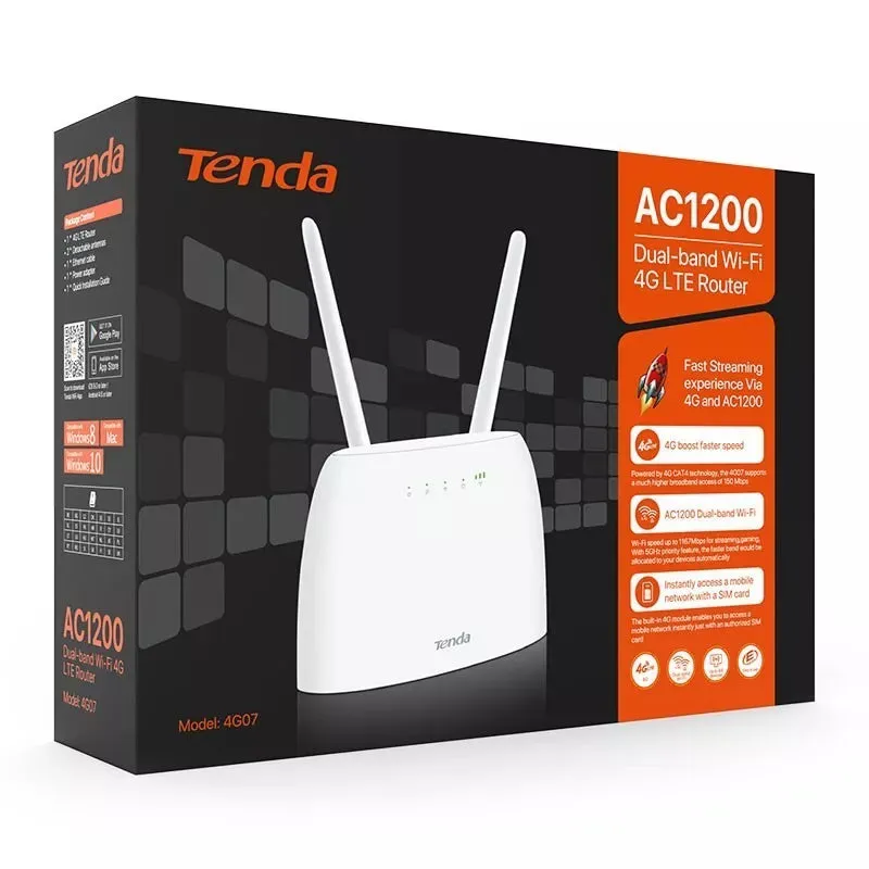 Tenda 4G07 AC1200 Dual-Band Wi-Fi 4G LTE Router