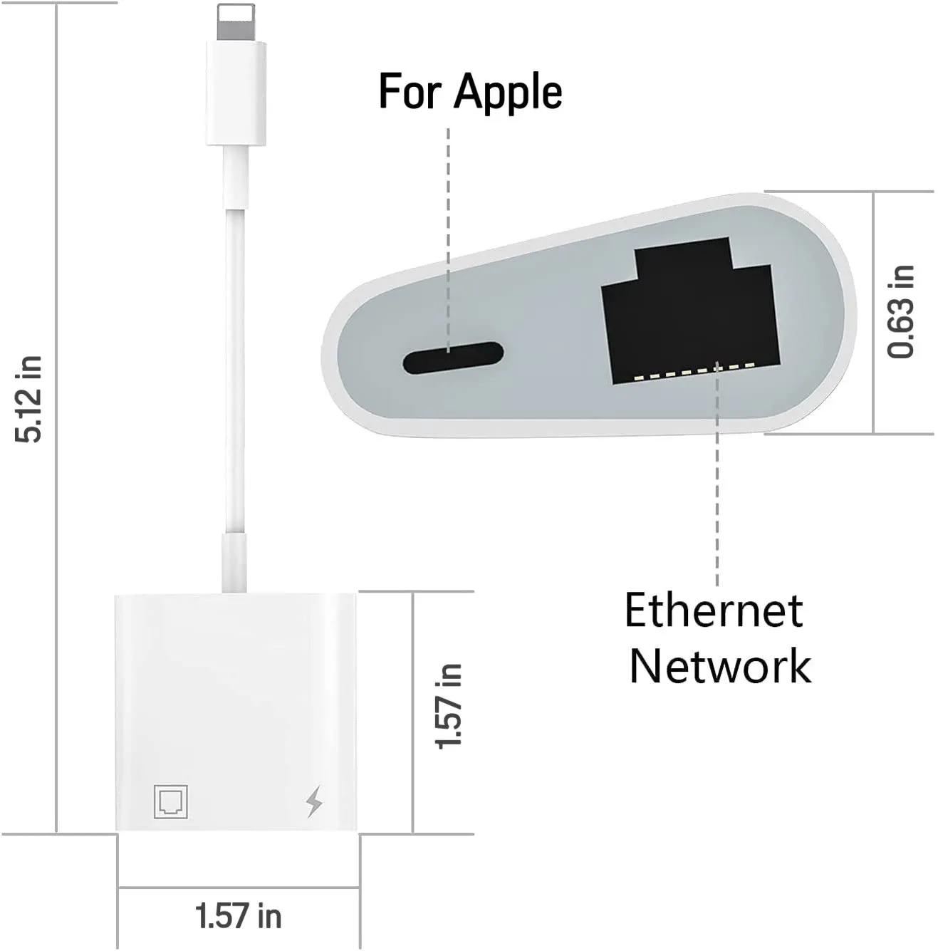 Top-Up Ethernet Adapter for Apple iPhone, iPad and Android Devices