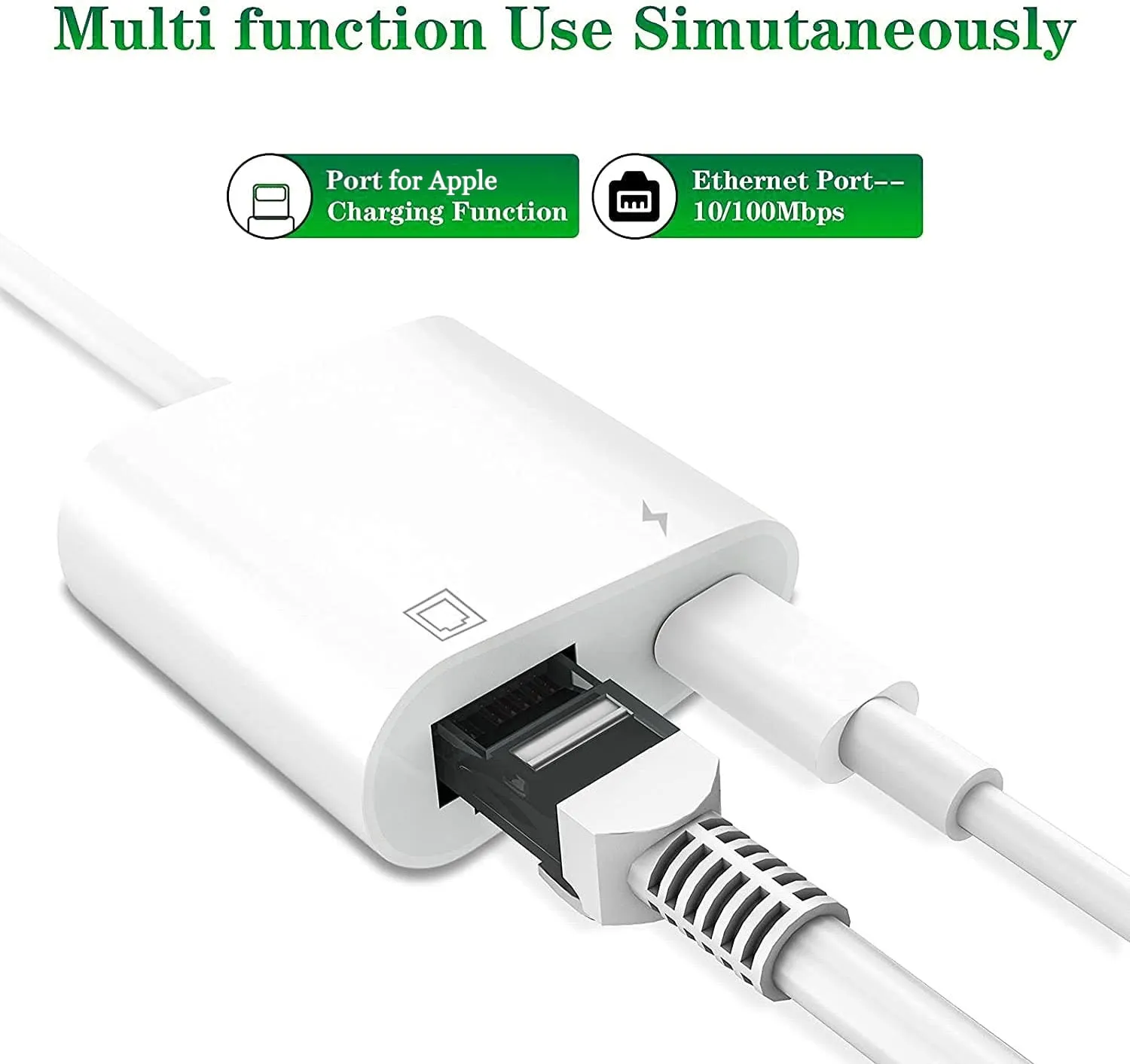 Top-Up Ethernet Adapter for Apple iPhone, iPad and Android Devices