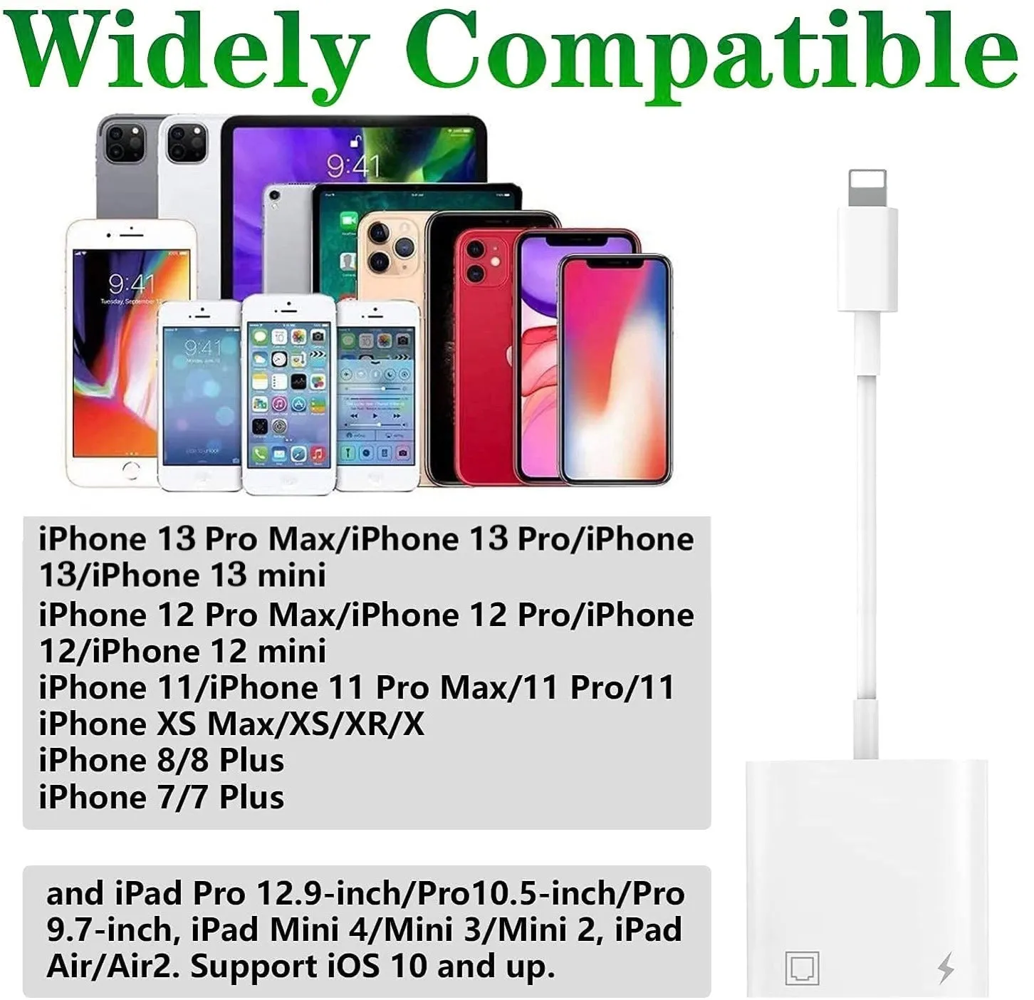 Top-Up Ethernet Adapter for Apple iPhone, iPad and Android Devices