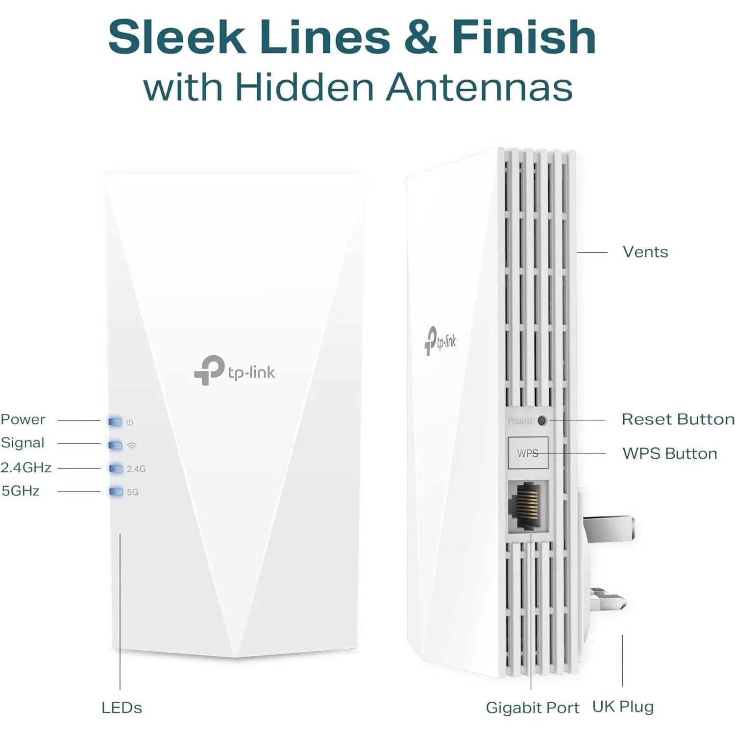 TP-Link Mesh WiFi 6 Booster, Ultraxtend WiFi Range Extender with 1 Gigabit Port, AX3000 Mbps Internet Booster, 5GHz, App Control Easy Setup, UK Plug (RE700X)