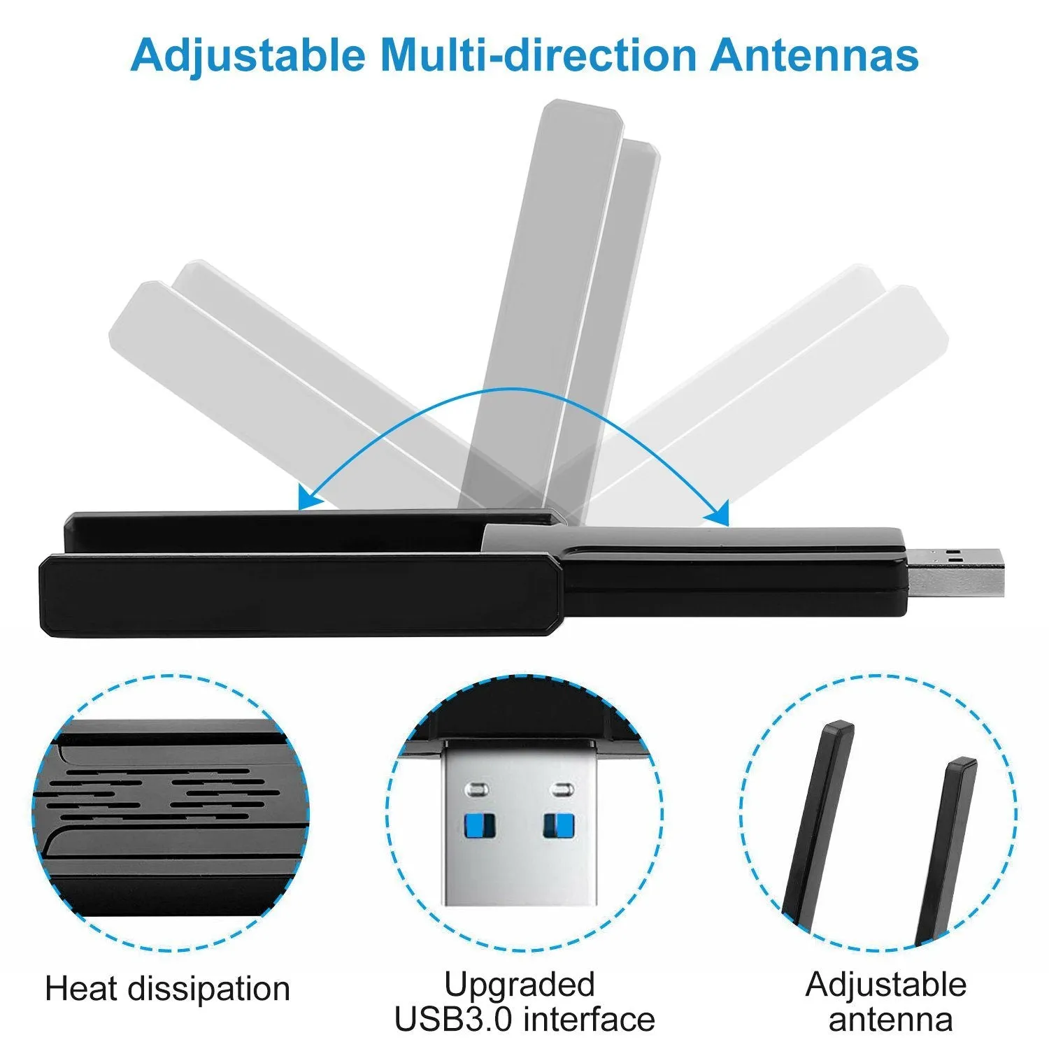 USB 3.0 WiFi Adapter AC1300 Mbps