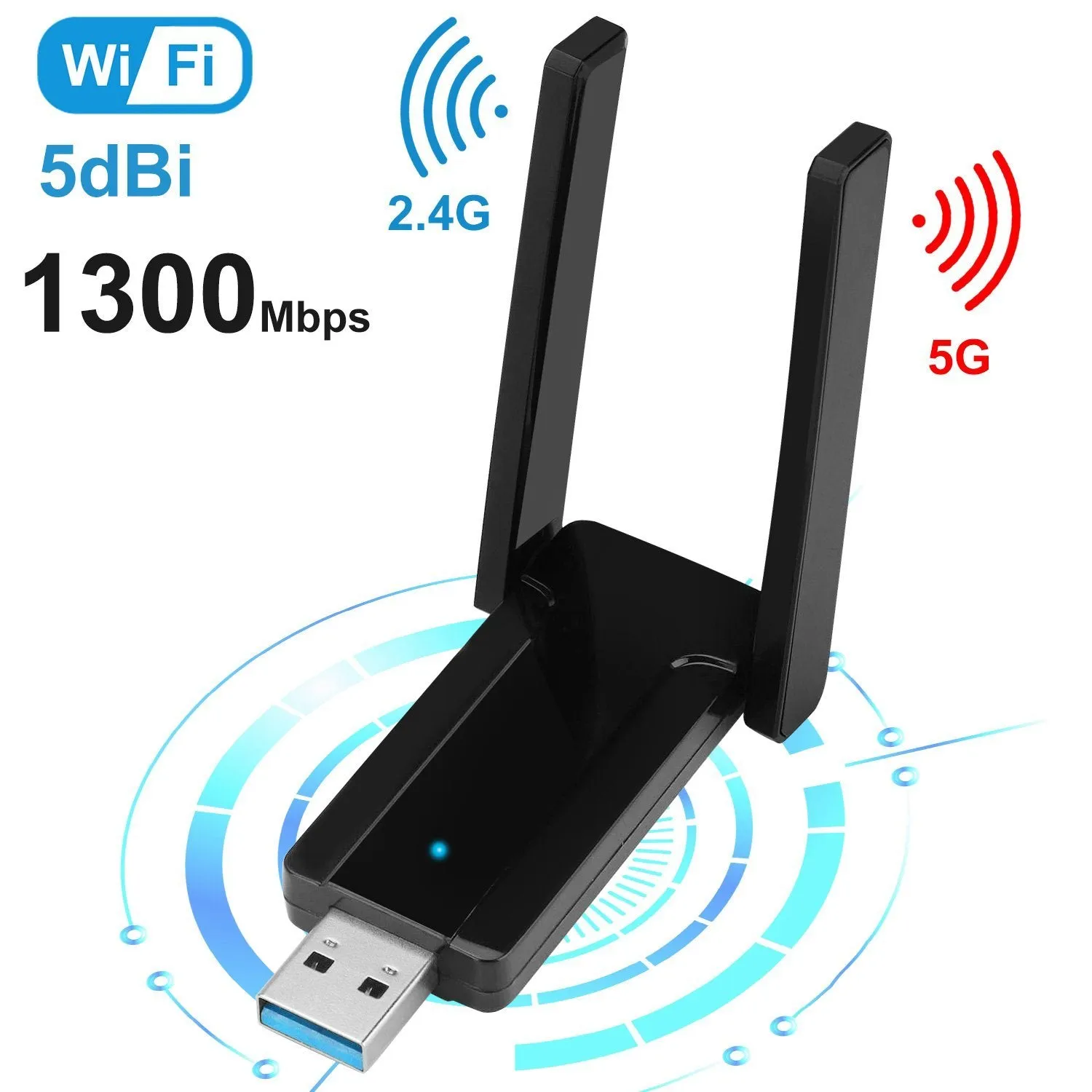 USB 3.0 WiFi Adapter AC1300 Mbps